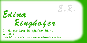 edina ringhofer business card